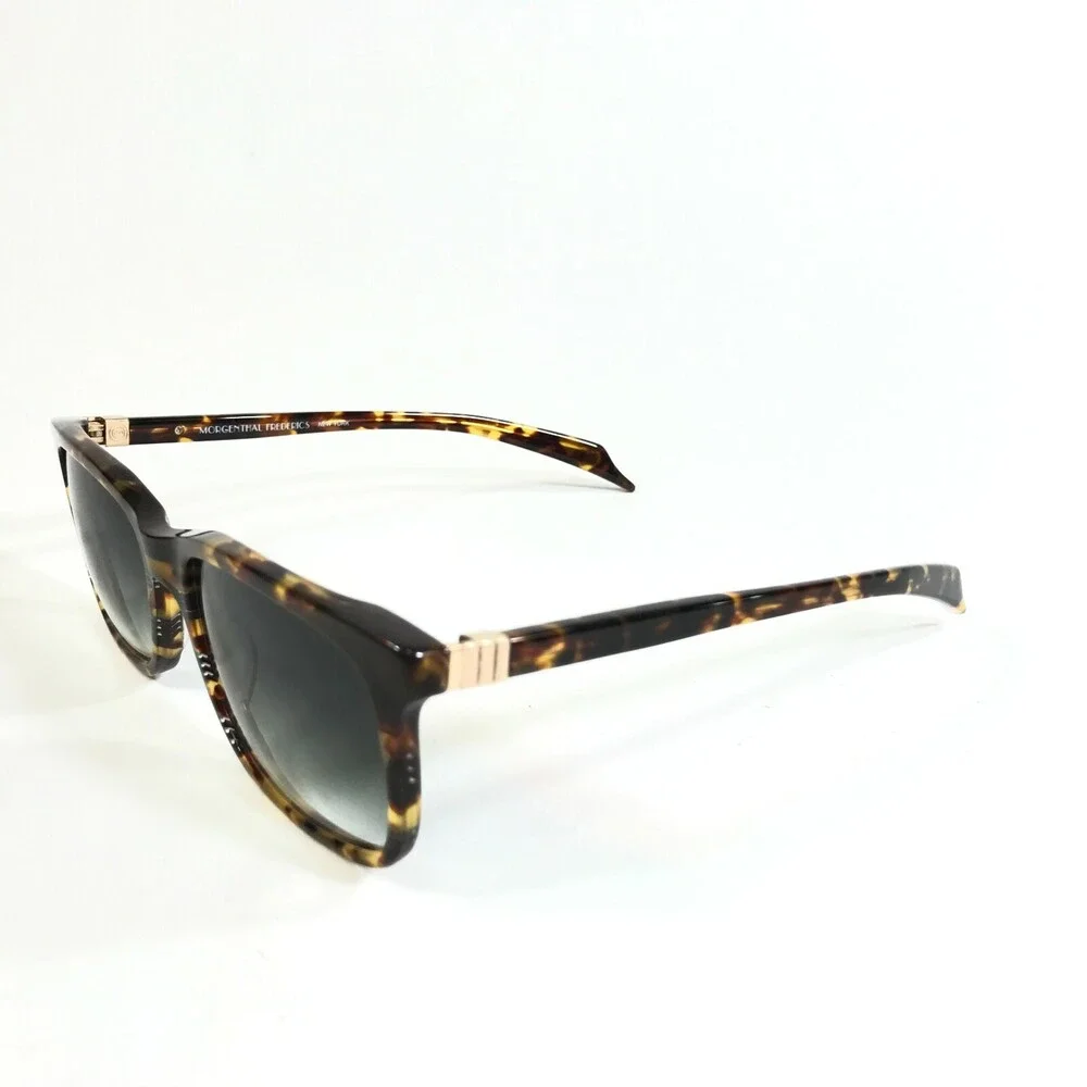 Morgenthal Frederics Sunglasses 320 ROD Brown Square Frames with Green Lenses